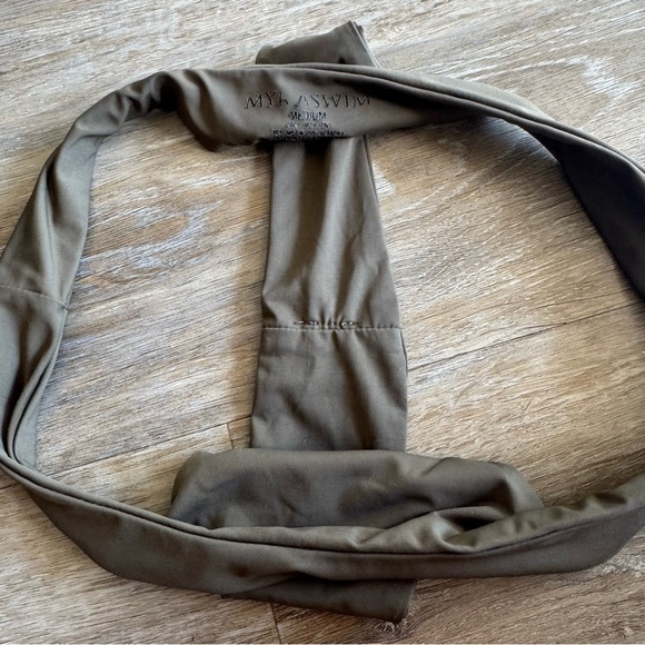 MYRASWIM Bikini Bottom Swim Beach Medium Olive Green Thong M Med Pool Summer - Picture 3 of 4